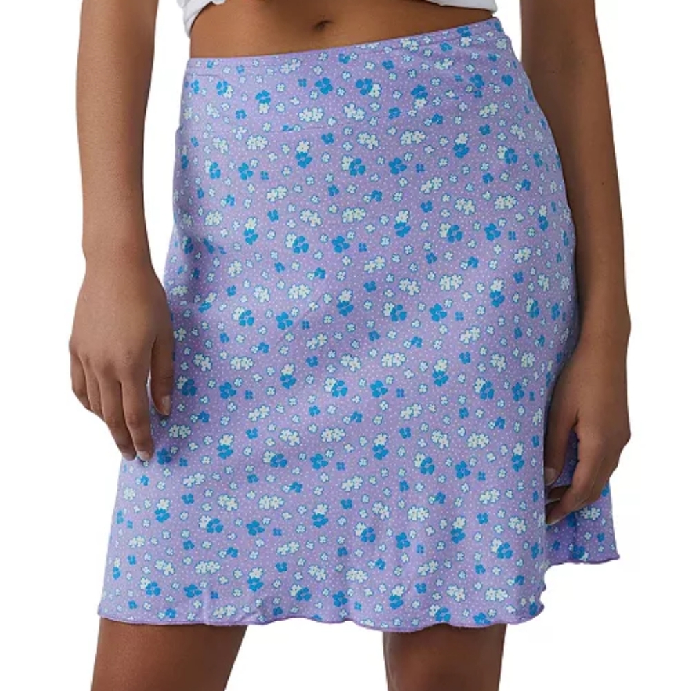 NWOT Free People - IRL Floral Mini Skirt Ice Combo